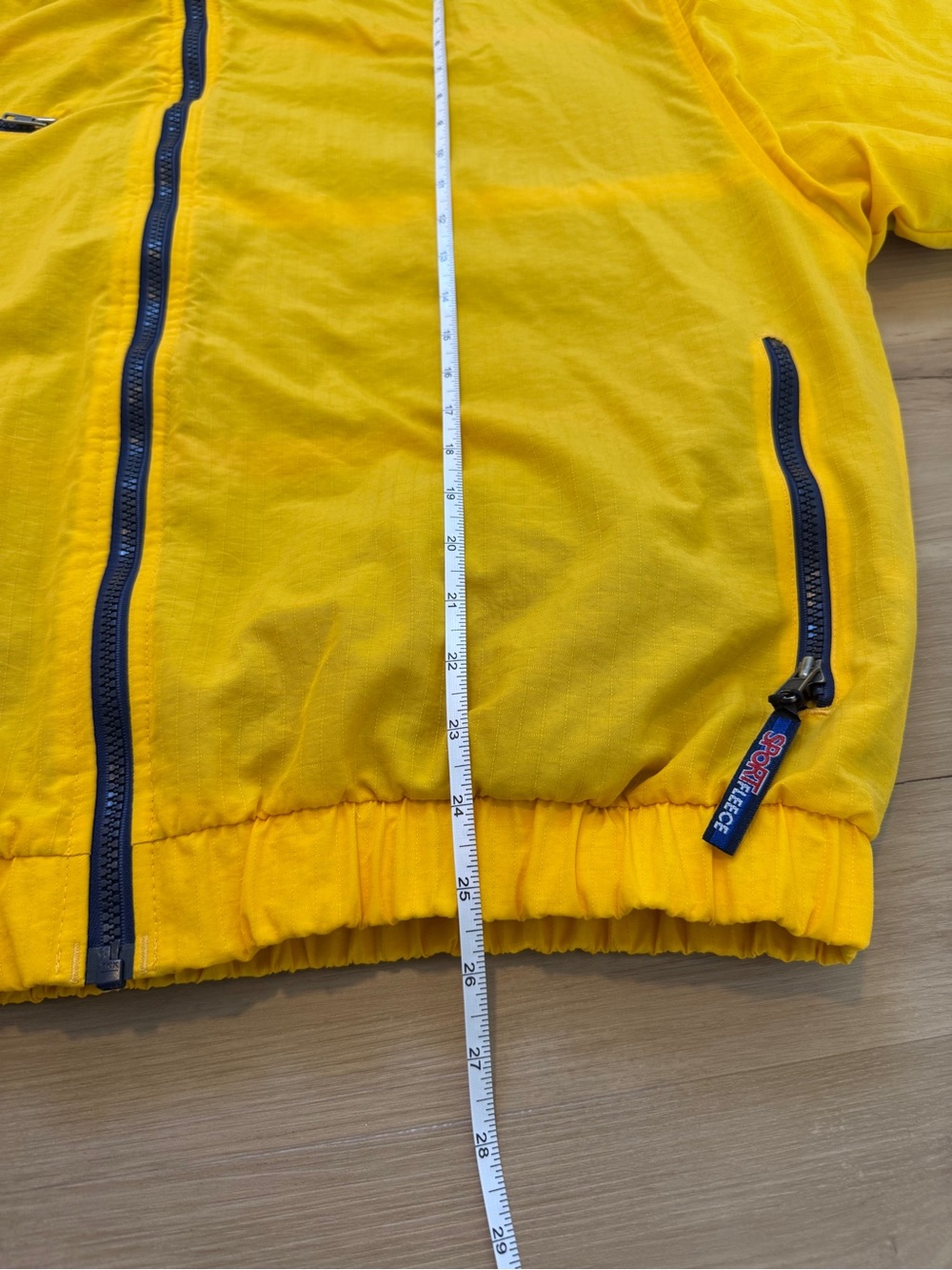 Dunbrooke Yellow Jacket with Cozy Navy Striped Fleece - Large - Picture 12 of 16